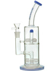 Glass Bong Quad Matrix Perc Water Pipe | 11.8" Scientific Bong