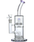 Glass Bong Quad Matrix Perc Water Pipe | 11.8" Scientific Bong