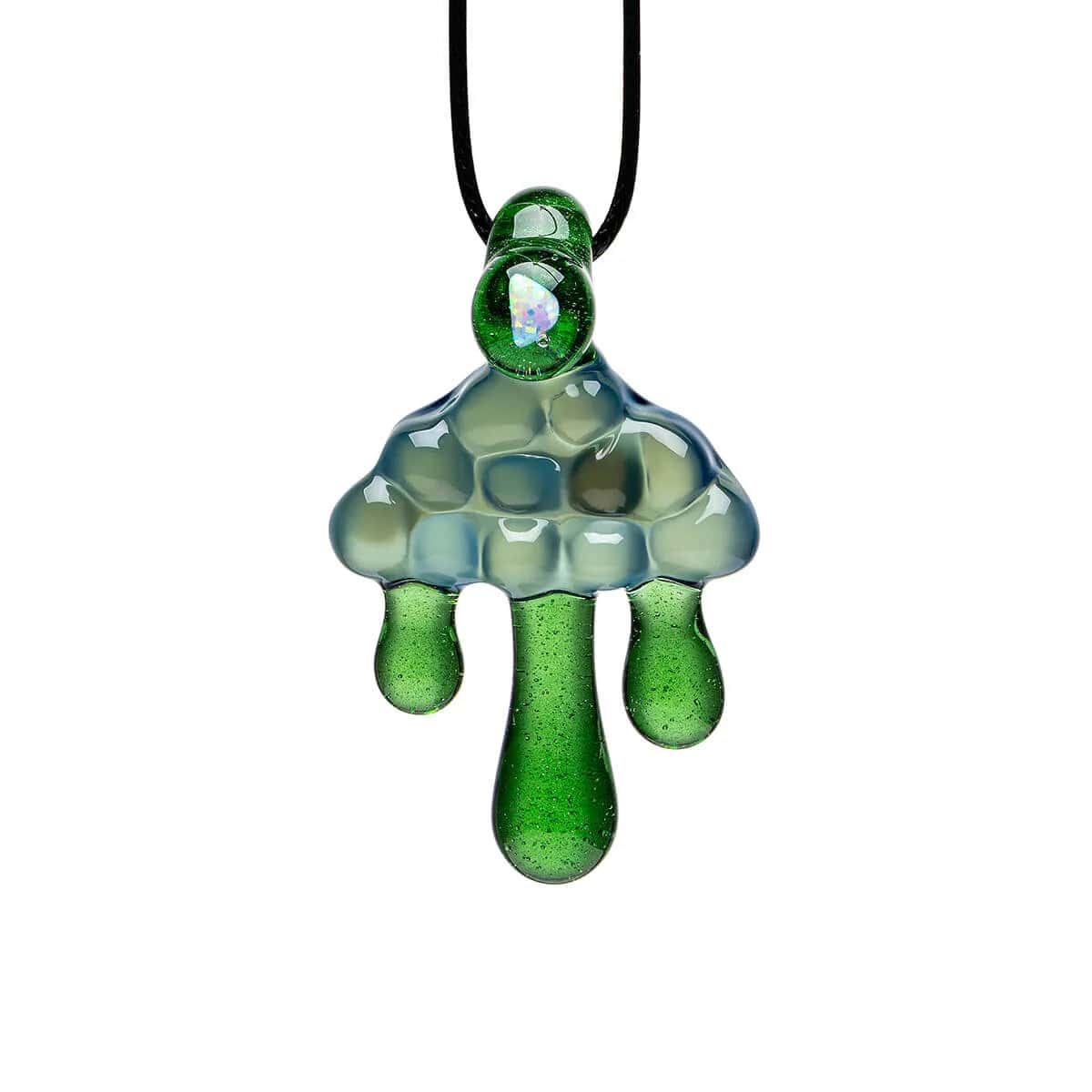 Gemini 说 Cloud Inspired Glass Pendant Necklace - Opal Embedded