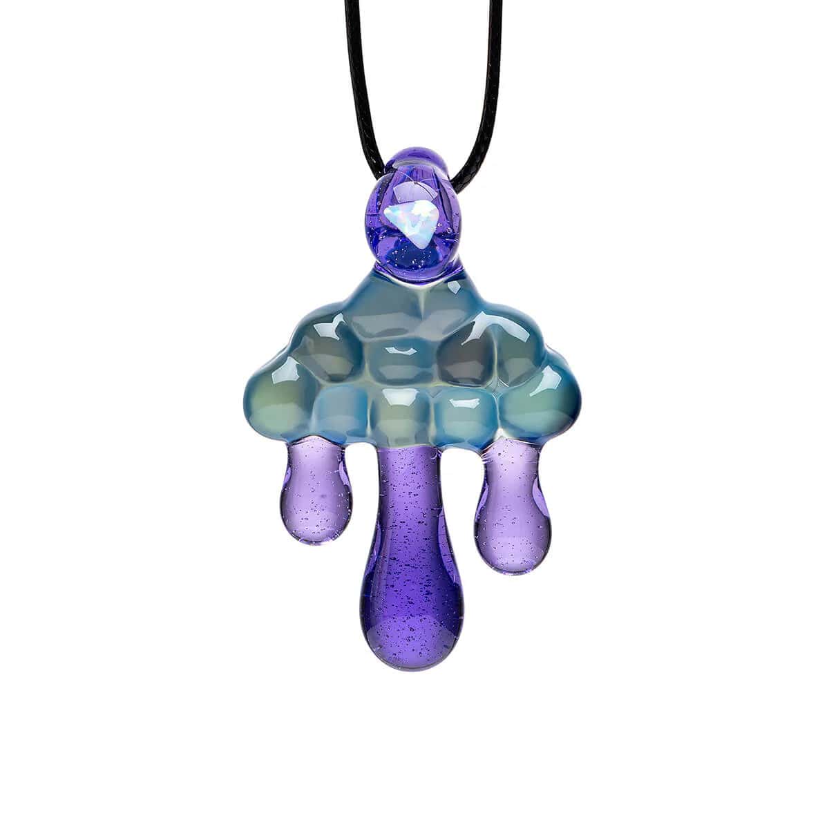 Gemini 说 Cloud Inspired Glass Pendant Necklace - Opal Embedded
