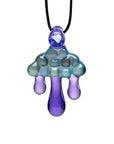 Gemini 说 Cloud Inspired Glass Pendant Necklace - Opal Embedded