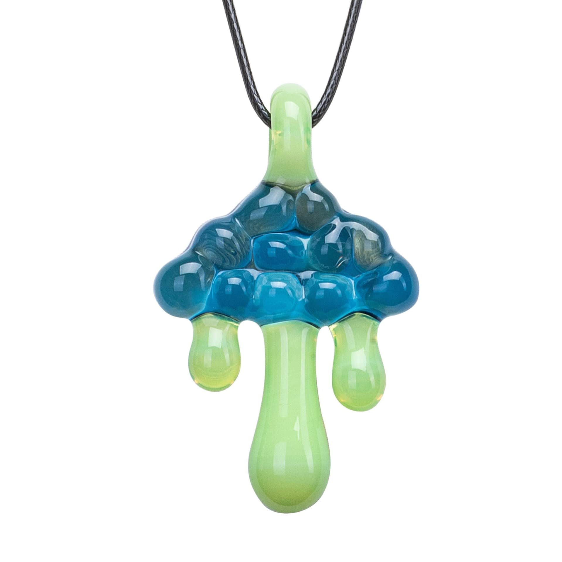 Gemini 说 Cloud Inspired Glass Pendant Necklace - Opal Embedded