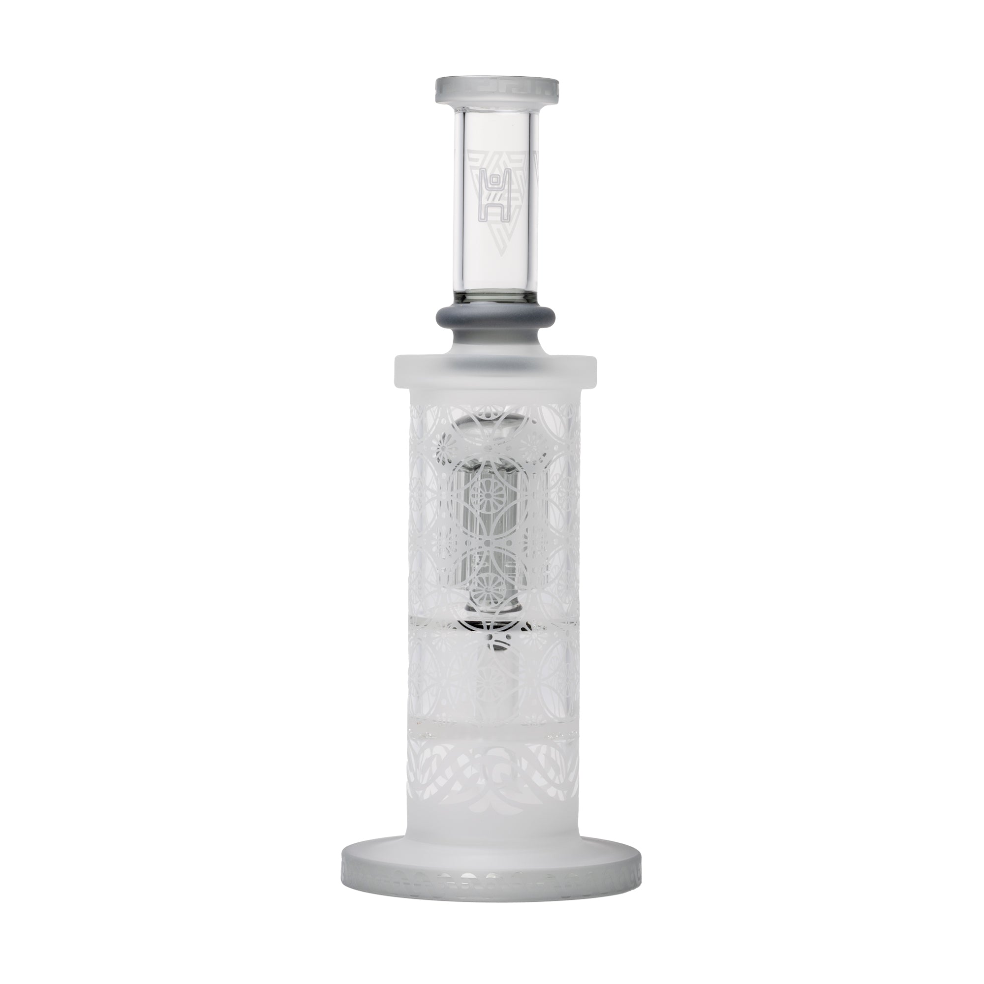 Human Grade Sacred Straight Sandblasted Glass Water Pipe