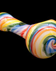 "Rainbow Tie-Dye" Glass Spoon Pipe on White