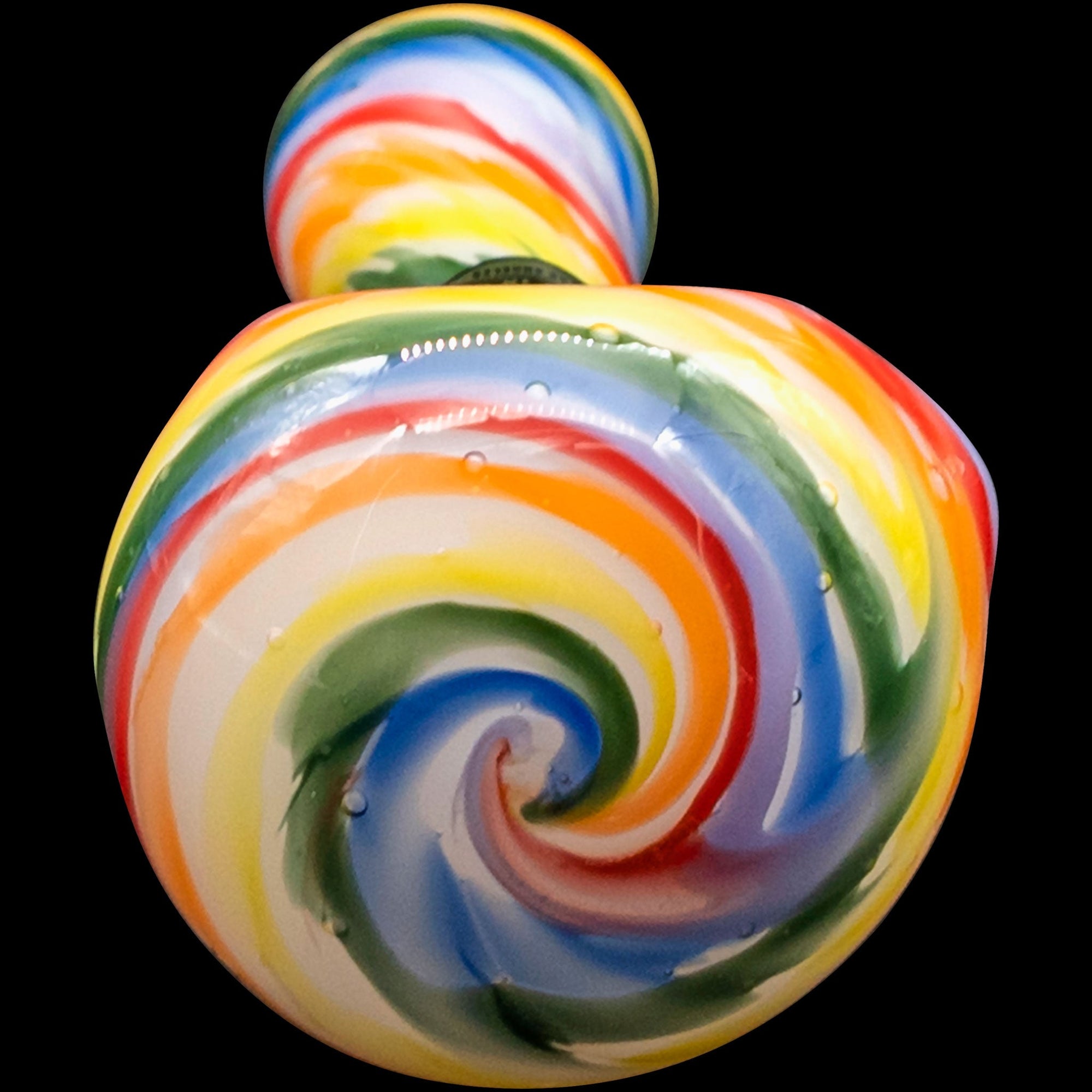 "Rainbow Tie-Dye" Glass Spoon Pipe on White