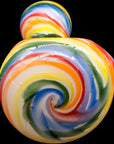 "Rainbow Tie-Dye" Glass Spoon Pipe on White