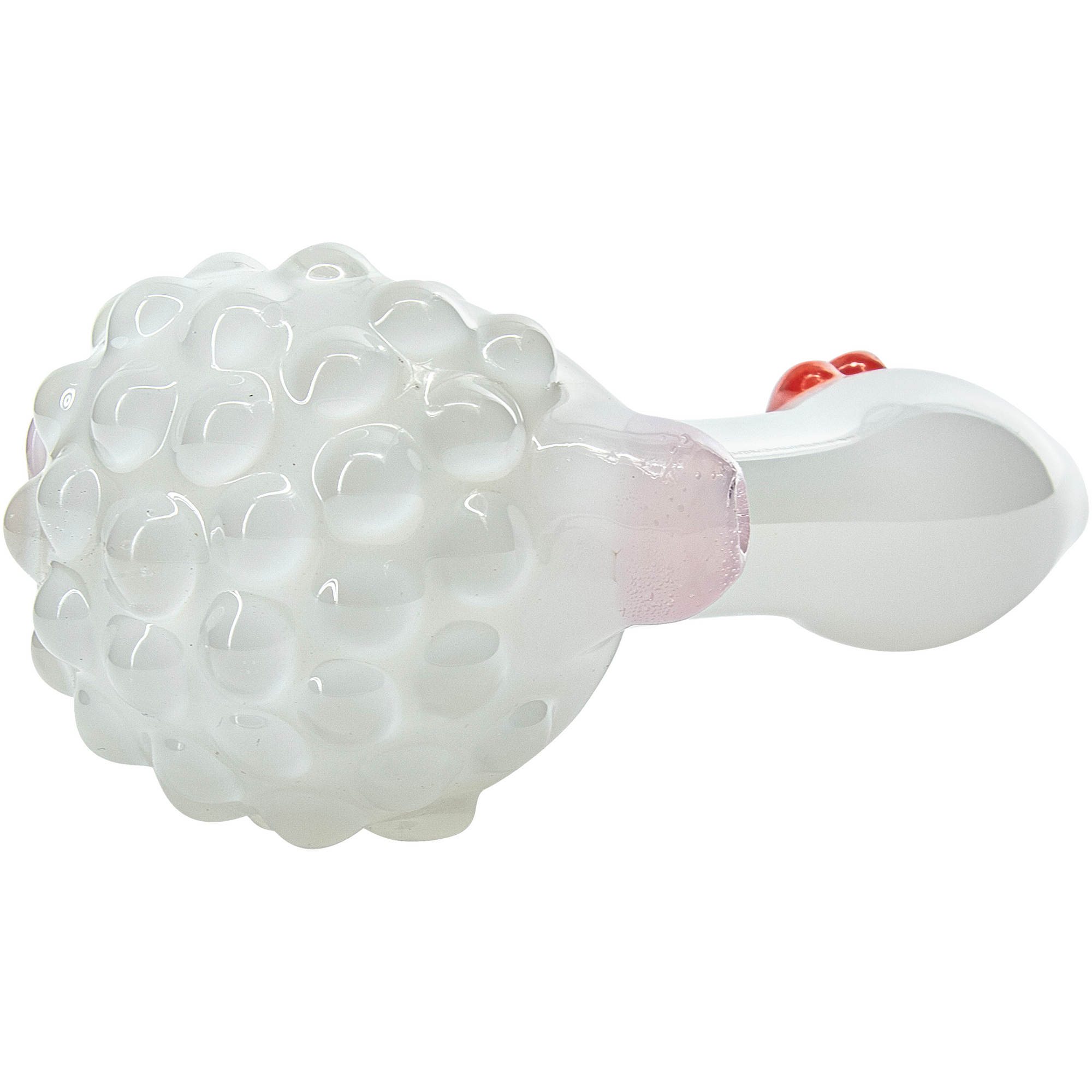 "White Heart" Solid Ivory Glass Spoon