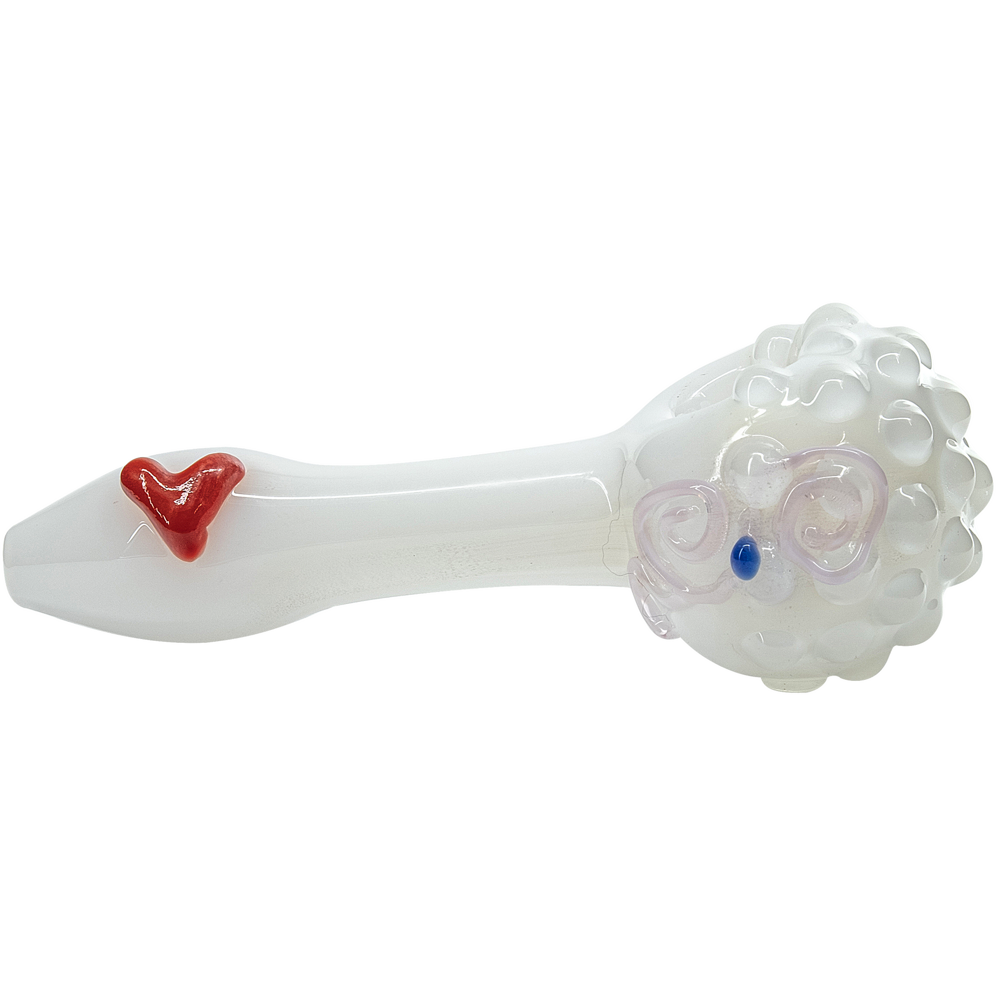 "White Heart" Solid Ivory Glass Spoon