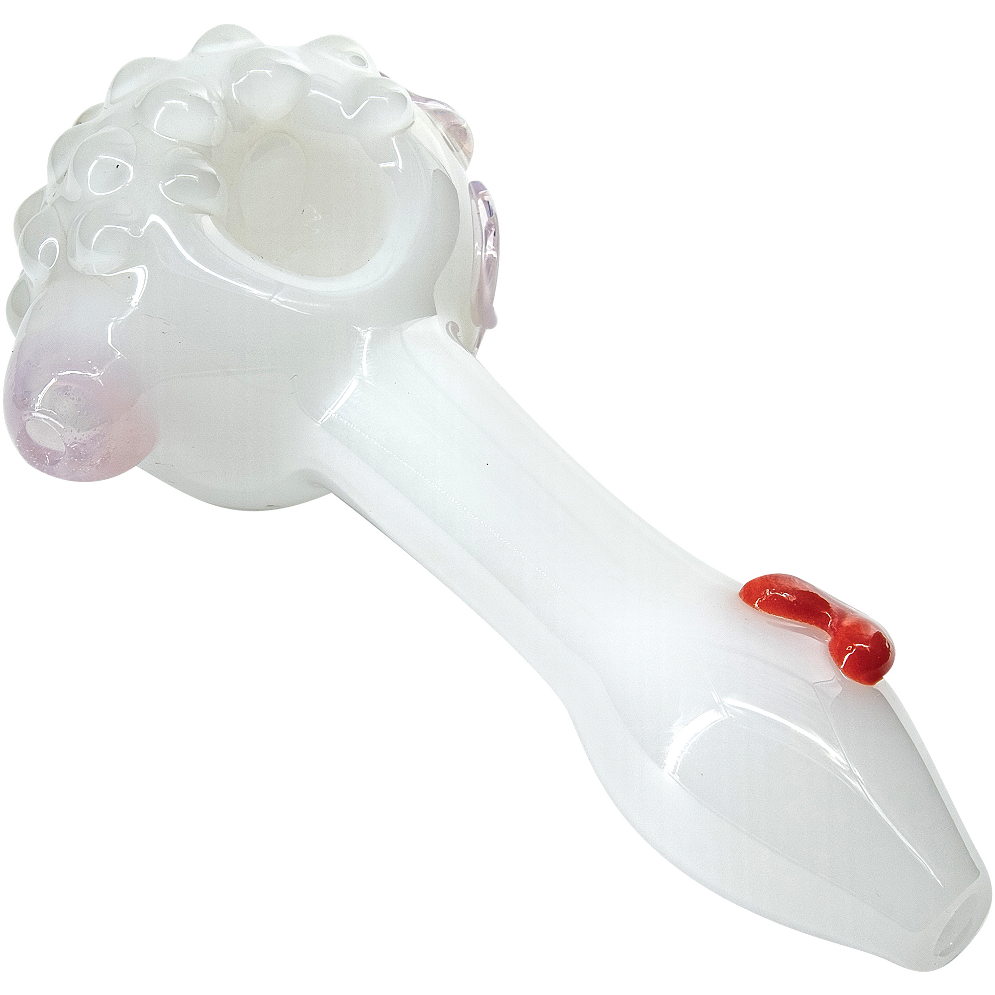 "White Heart" Solid Ivory Glass Spoon