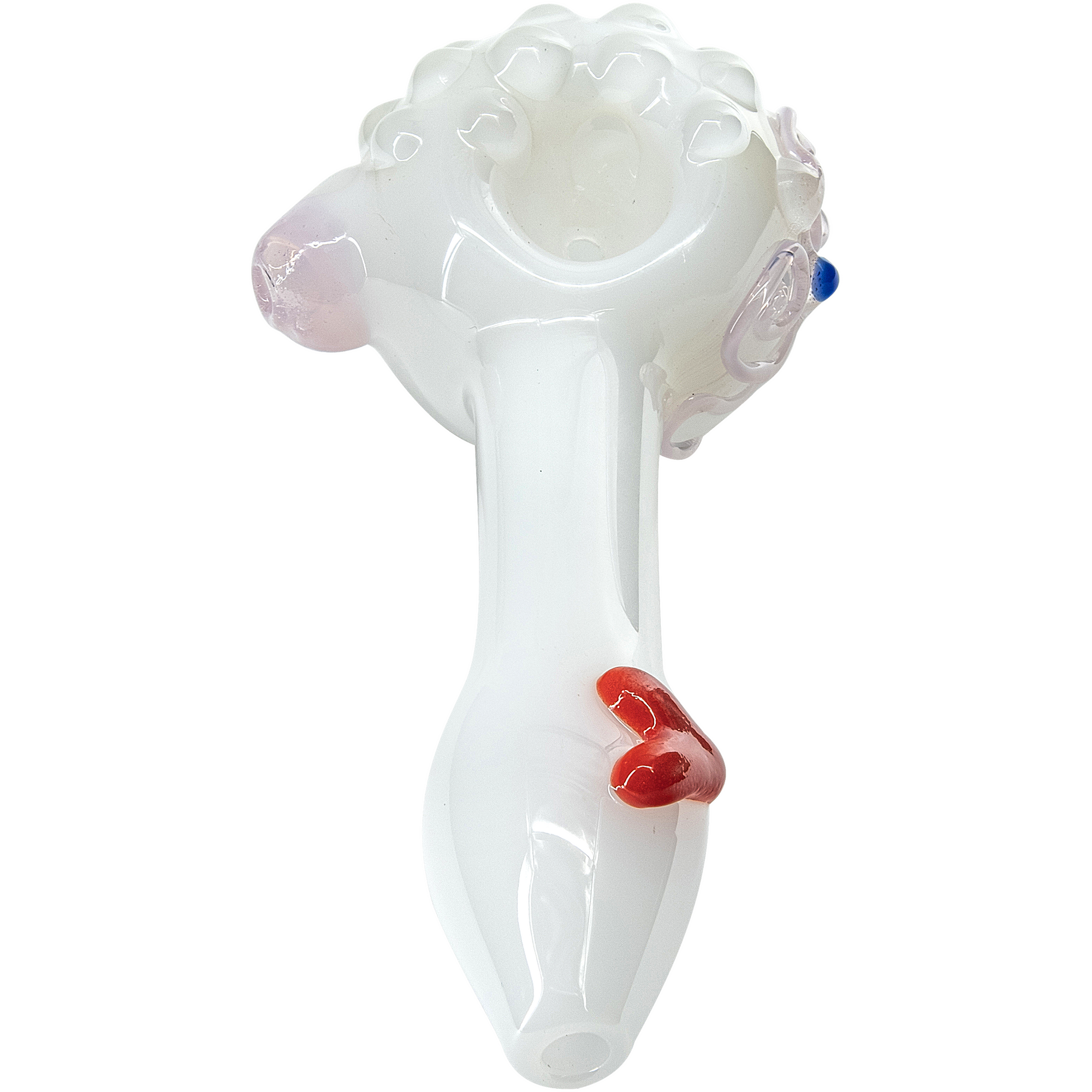 "White Heart" Solid Ivory Glass Spoon