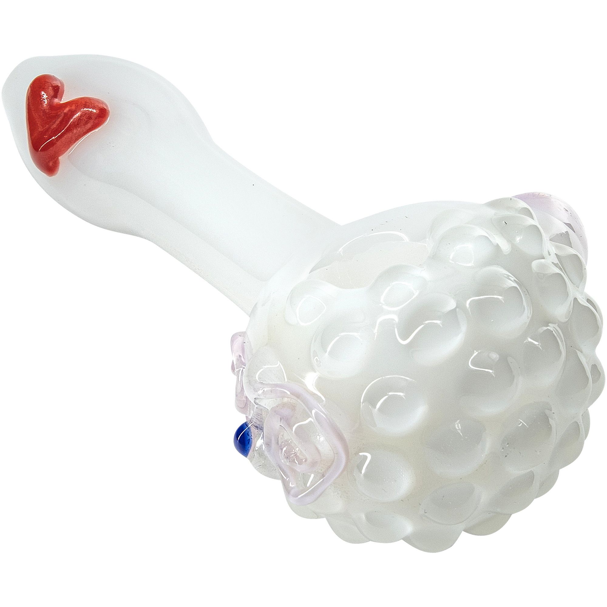 "White Heart" Solid Ivory Glass Spoon