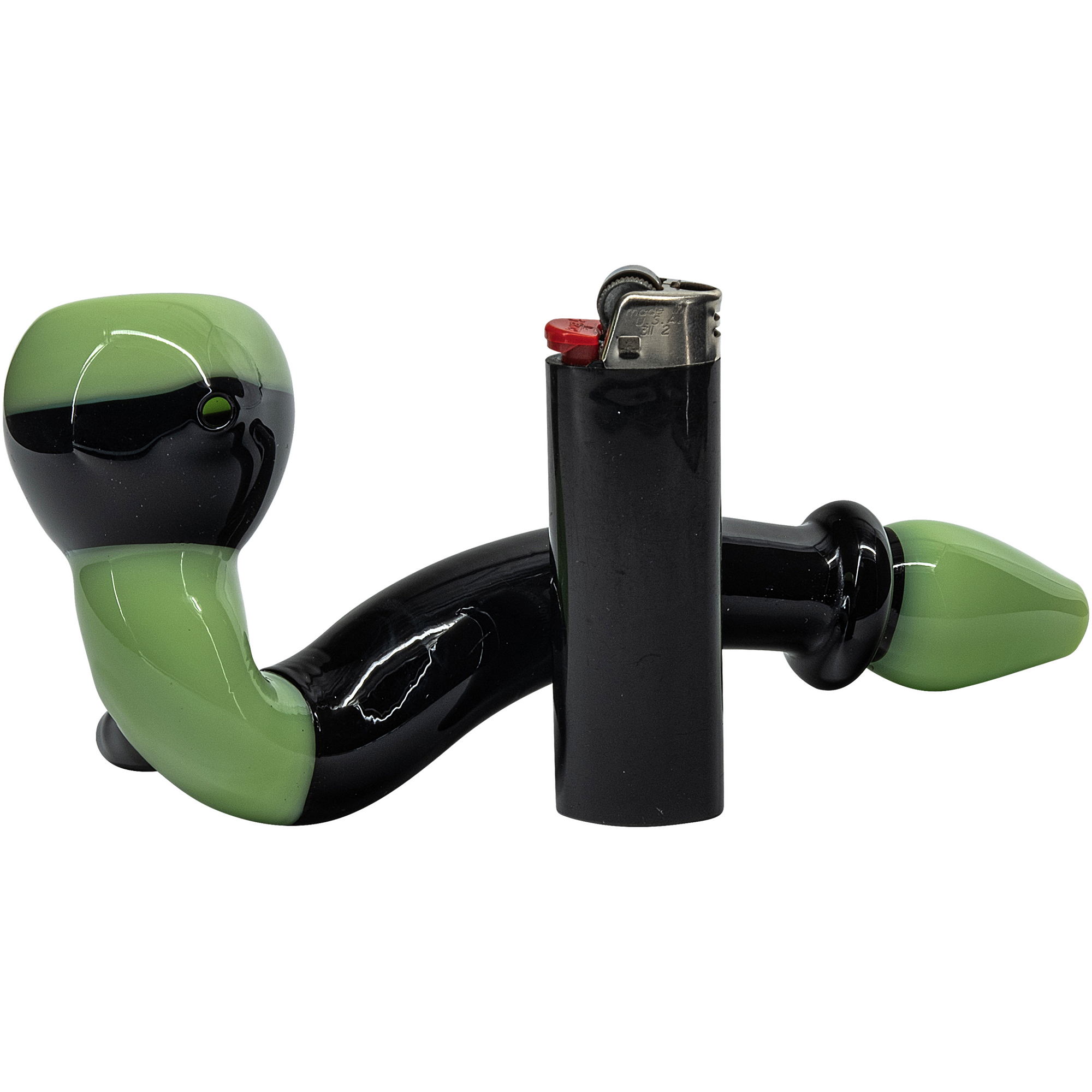 "Alien Locks" Green n Black Sherlock Pipe