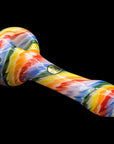 "Rainbow Tie-Dye" Glass Spoon Pipe on White