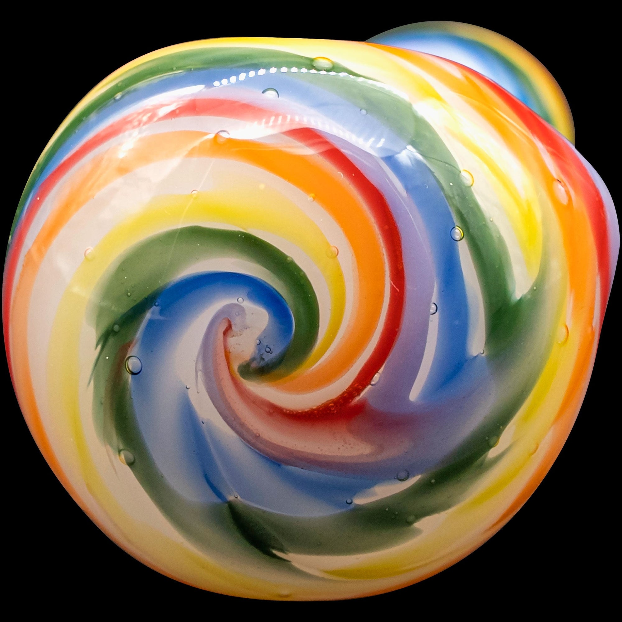 "Rainbow Tie-Dye" Glass Spoon Pipe on White