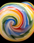 "Rainbow Tie-Dye" Glass Spoon Pipe on White