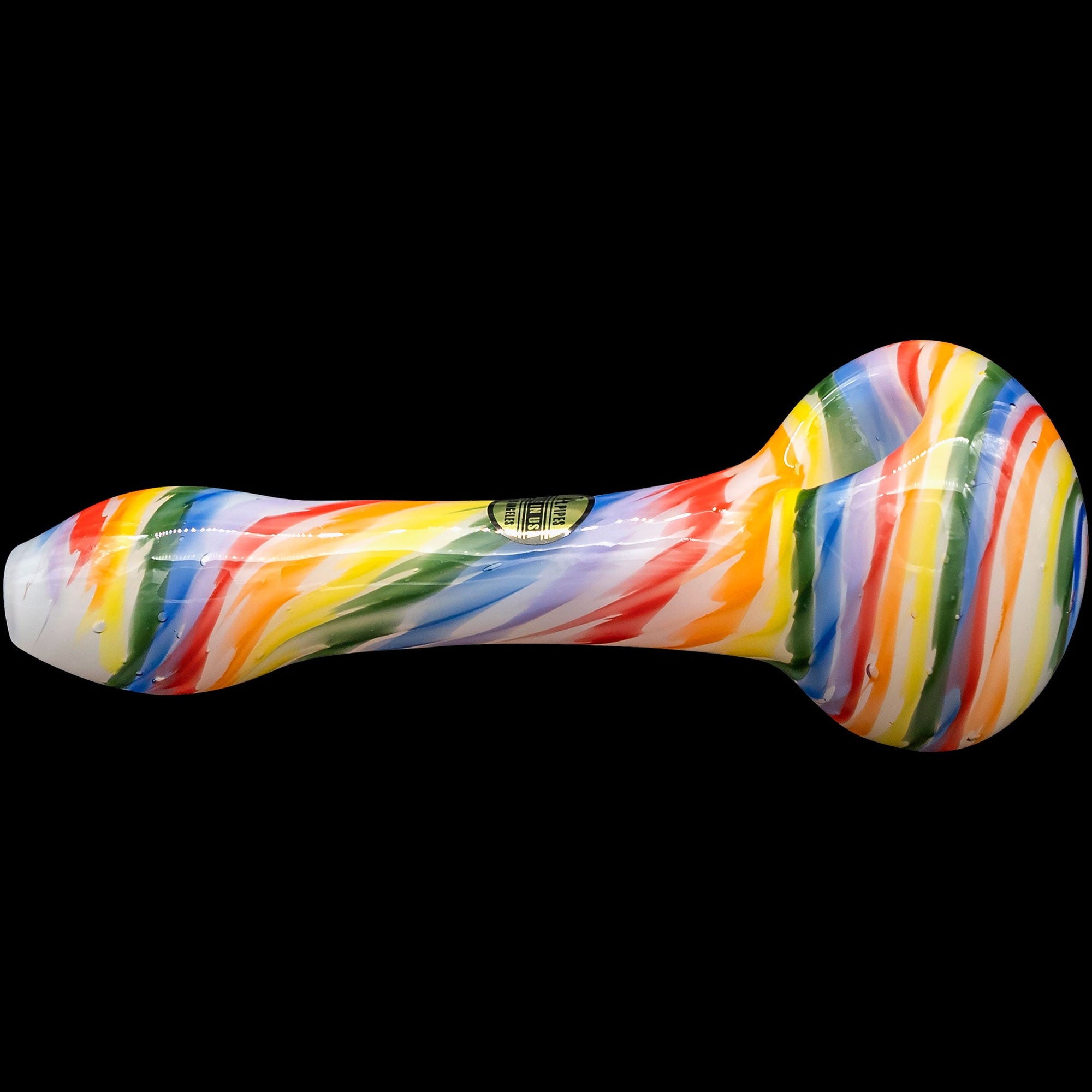 "Rainbow Tie-Dye" Glass Spoon Pipe on White