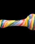 "Rainbow Tie-Dye" Glass Spoon Pipe on White