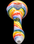 "Rainbow Tie-Dye" Glass Spoon Pipe on White