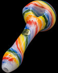 "Rainbow Tie-Dye" Glass Spoon Pipe on White