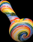 "Rainbow Tie-Dye" Glass Spoon Pipe on White