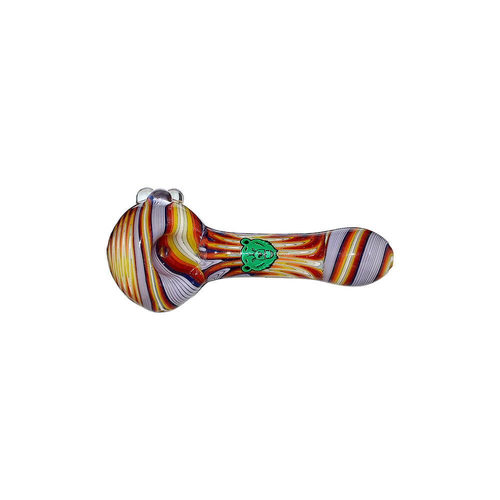 Extended Wigwag Spoon Pipe W/ Bear Emblem