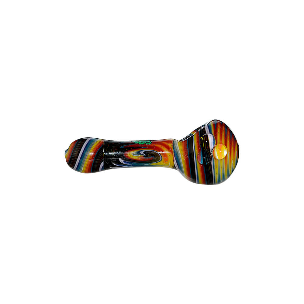 Extended Wigwag Spoon Pipe W/ Bear Emblem