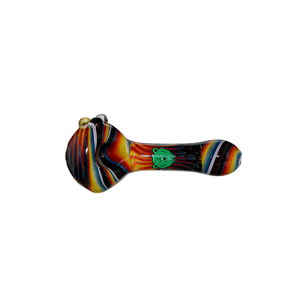 Extended Wigwag Spoon Pipe W/ Bear Emblem