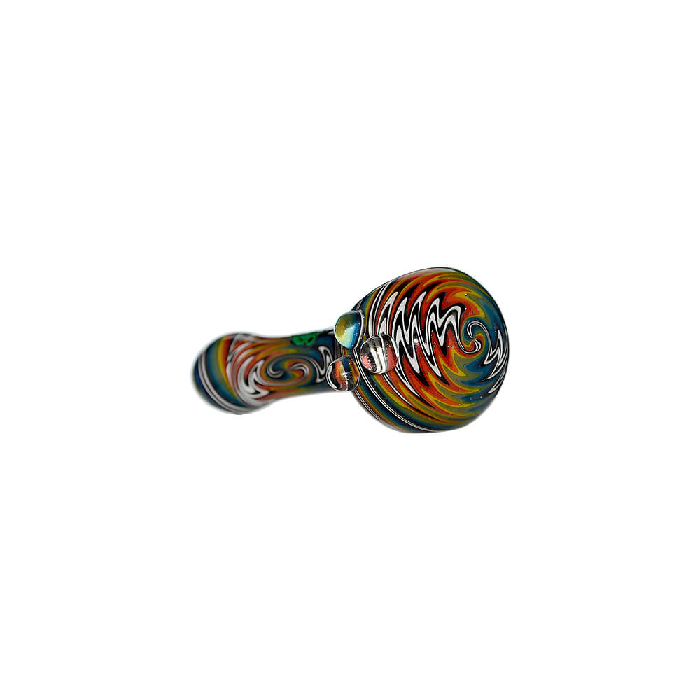 Extended Wigwag Spoon Pipe W/ Bear Emblem