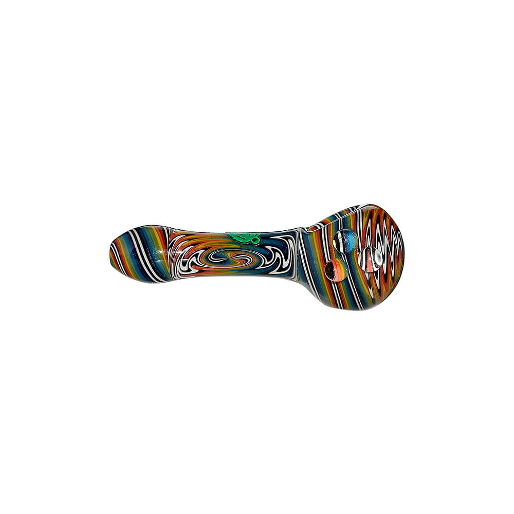 Extended Wigwag Spoon Pipe W/ Bear Emblem