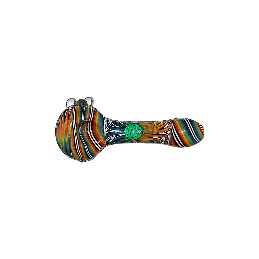 Extended Wigwag Spoon Pipe W/ Bear Emblem