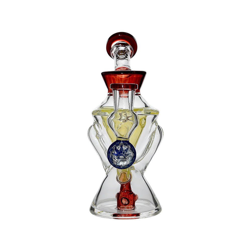 Calibear Hourglass Marble Adorned Recycler Dab Rig – Golden Goat Quartz