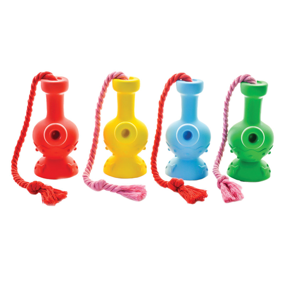 Puff Palz Tug &amp; Toke Water Pipe Dog Toy - 6" / Colors Vary