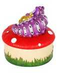 Caterpillar Mushroom Polyresin Trinket Box - 3.5" x 4.5"