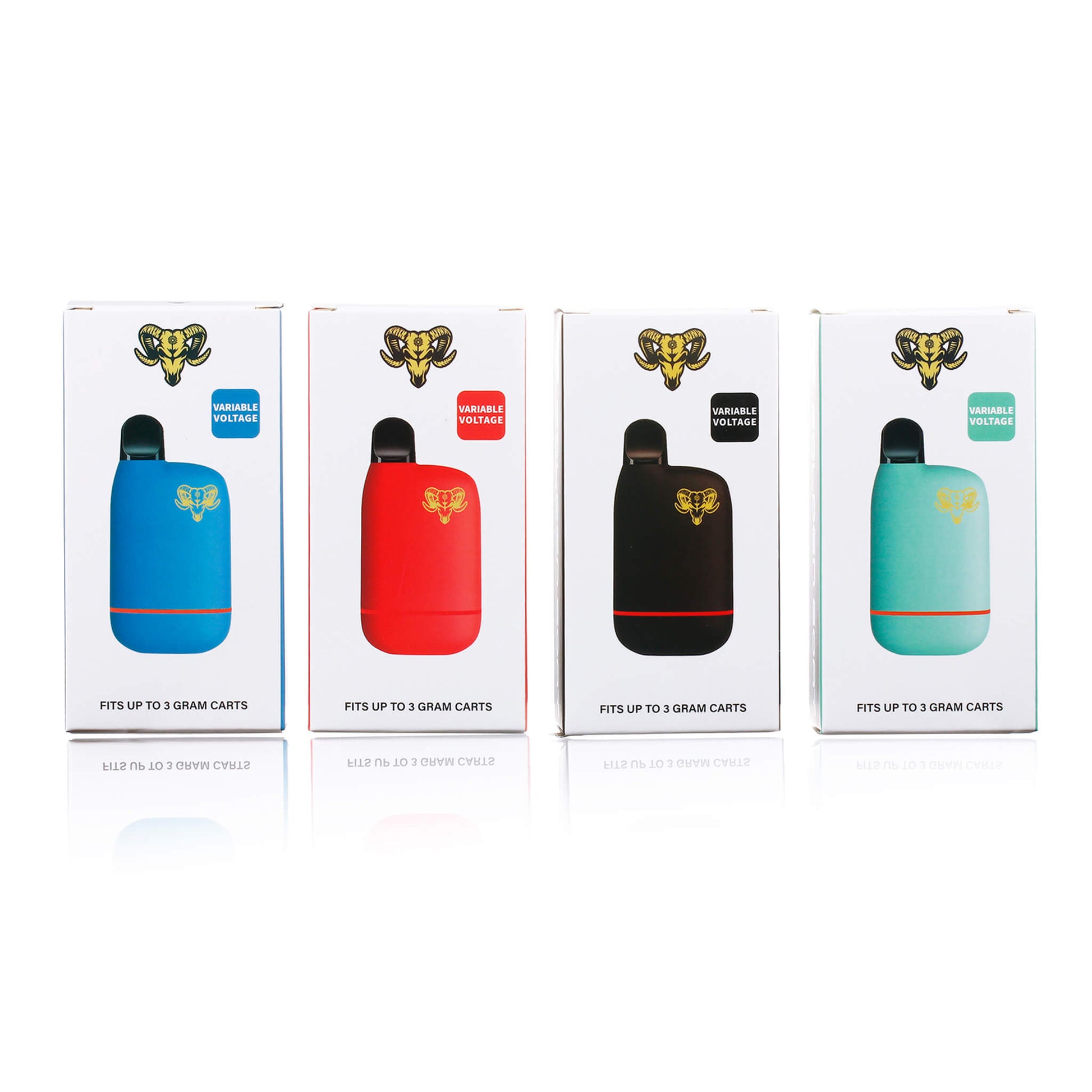 Golden Goat 510 Thread Battery | Four Colors Boxed Profile View | Golden Goat Quartz