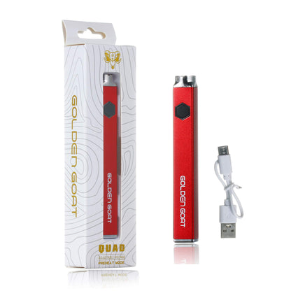 510 Thread Cartridge Vape Battery | Red Profile View | Golden Goat Quartz