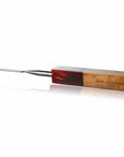 Rounded Blade Titanium Dab Tool | Amber & Wood Variation Image | Golden Goat Quartz