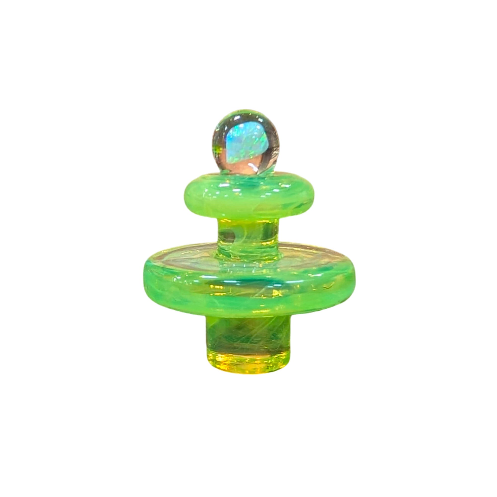 Royal Opal Terp Slurper Plug Cap | Profile View Green | Golden Goat Quartz