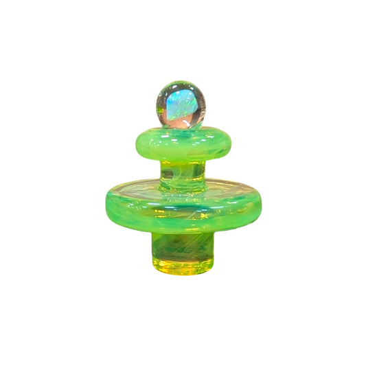 Royal Opal Terp Slurper Plug Cap | Profile View Green | Golden Goat Quartz