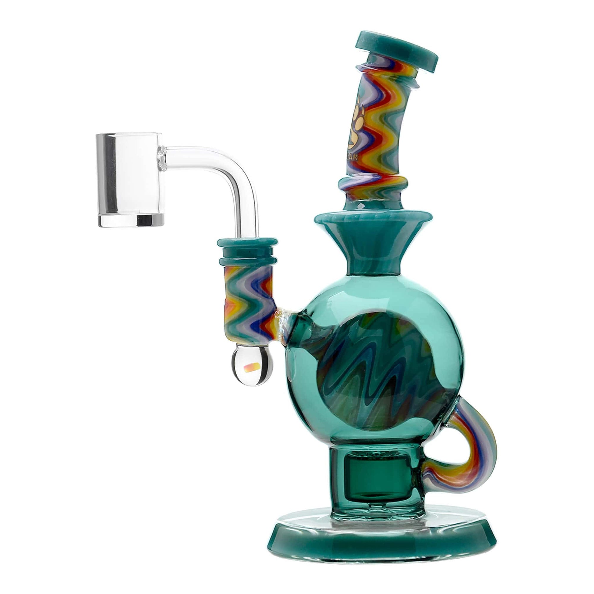 Calibear Heady Wigwag Ball Rig Encased Opal W/ Flower of Life Perc