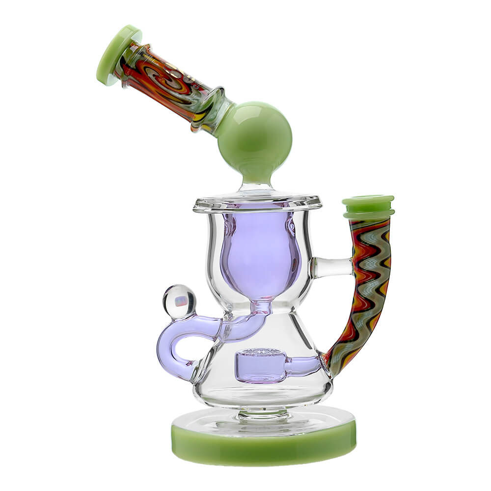 Calibear Heady Wigwag Klein Recycler W/ Encased Opal