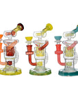 Calibear Honeycomb Twisted Recycler Dab Rig | 8" Borosilicate Glass Rig with Honeycomb Chamber & Twisted Recycler
