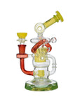 Calibear Honeycomb Twisted Recycler Dab Rig | 8" Borosilicate Glass Rig with Honeycomb Chamber & Twisted Recycler