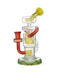 Calibear Honeycomb Twisted Recycler Dab Rig | 8" Borosilicate Glass Rig with Honeycomb Chamber & Twisted Recycler
