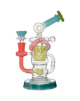 Calibear Honeycomb Twisted Recycler Dab Rig | 8" Borosilicate Glass Rig with Honeycomb Chamber & Twisted Recycler