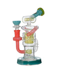 Calibear Honeycomb Twisted Recycler Dab Rig | 8" Borosilicate Glass Rig with Honeycomb Chamber & Twisted Recycler