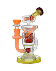 Calibear Honeycomb Twisted Recycler Dab Rig | 8" Borosilicate Glass Rig with Honeycomb Chamber & Twisted Recycler