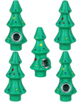 5CT BUNDLE - Christmas Tree Silicone Hand Pipe - 4.9"