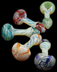 "Twisty Cane" Spoon Glass Pipe (Various Colors)