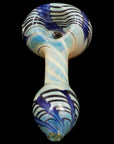 "Twisty Cane" Spoon Glass Pipe (Various Colors)