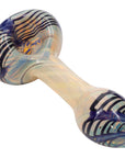 "Twisty Cane" Spoon Glass Pipe (Various Colors)
